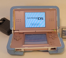 Nintendo DS Lite Pink Portable Handheld Game Console System w/3Games Case Stylus