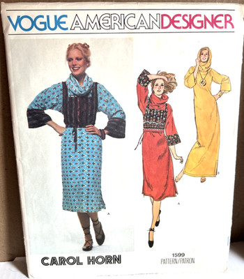Vogue American Designer Sewing Pattern Carol Horn #1599 Loose Dress Sz 14 Uncut