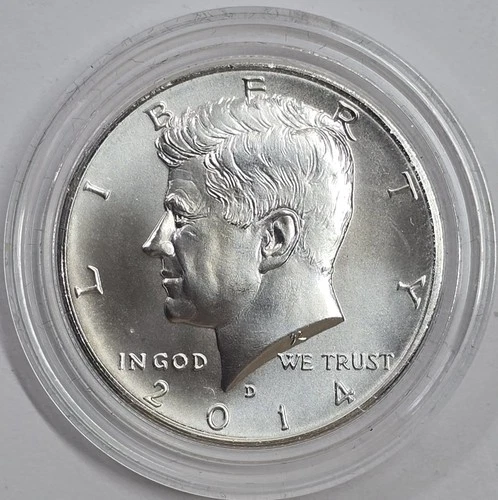 2014 D 90% Silver 50th Annaiversary Kennedy Half Dollar in a Capsule GEM BU