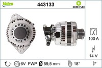 Lichtmaschine Generator Lima Valeo CORE-FLEX 443133 FüR A04 Astra 100A Opel 14V