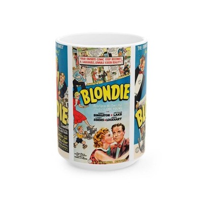 Blondie (1938) Penny Singleton, Arthur Lake Comedy White Movie Ceramic MUG