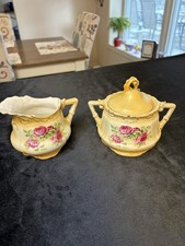 Vintage R.S. Prussia Porcelain Creamer And Covered Sugar Bowl Set