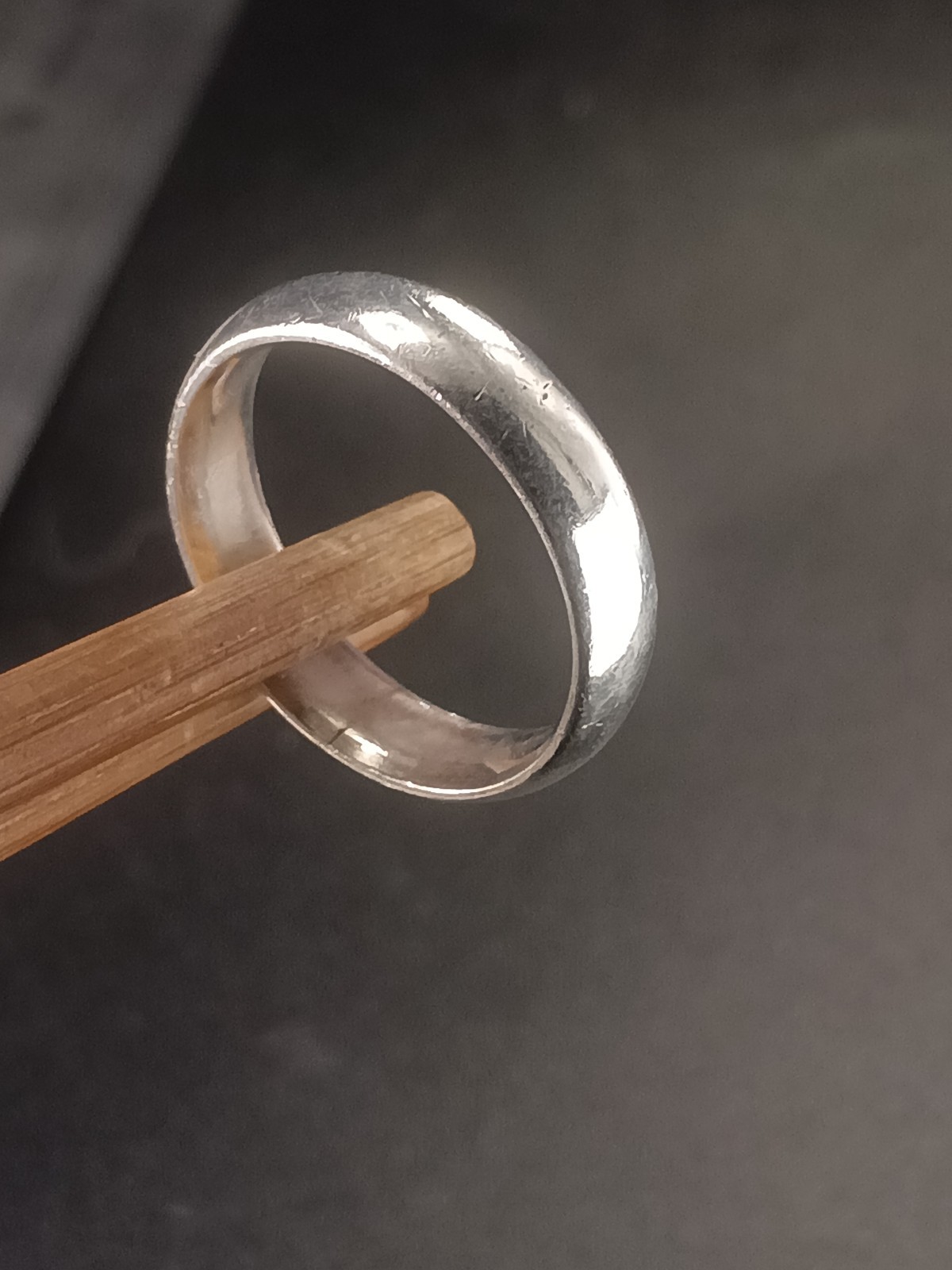 Mens Heavy Textured Sterling Silver Plain band Ring size V 6g image 5