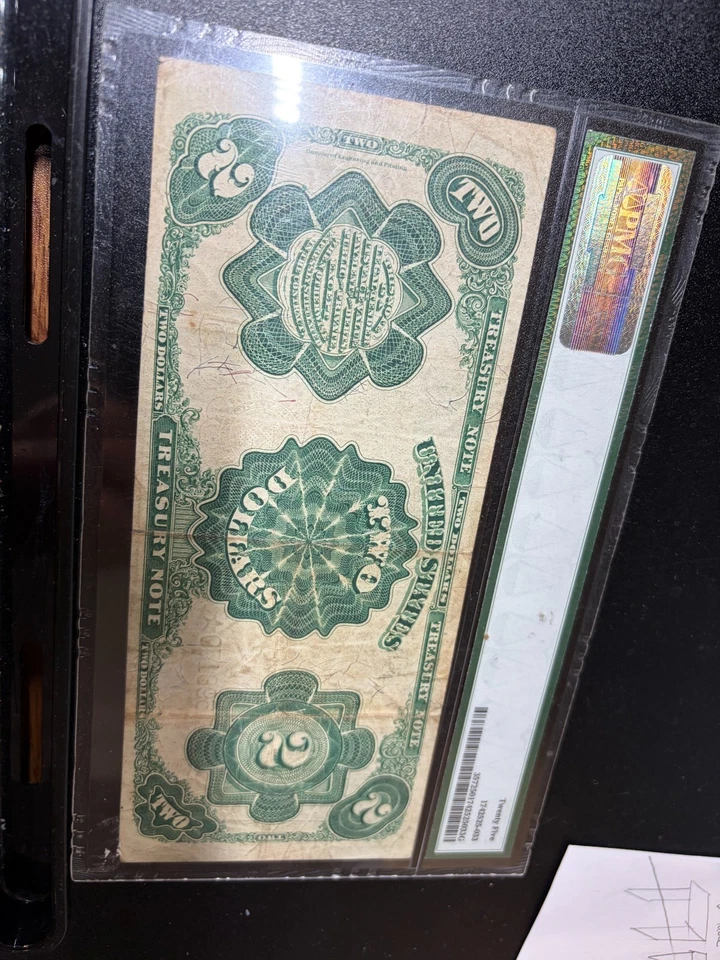 1891 $2 Treasury Note FR# 357  VF-25 PMG Certified - Image 4 of 4