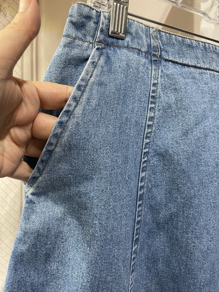 Original Ty Wear Vintage Midi Denim 90's Western Cottage Core Y2K SZ 8 Skirt - Image 4 of 4