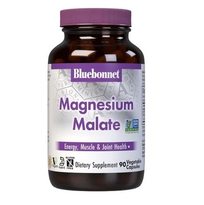 Bluebonnet Magnesium Malate 90 Vegetable Capsules, Energy, Muscle & Joint Health