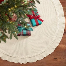 Christmas Tree Skirt 48 Inches Beige Tree Skirt,Christmas Tree Decorations Fa...