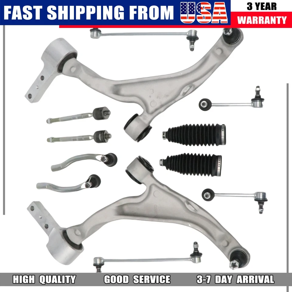 12x Front Lower Control Arms w/Ball Joints Tie Rod for 07-13 Acura MDX 10-13 ZDX - Image 3 of 4