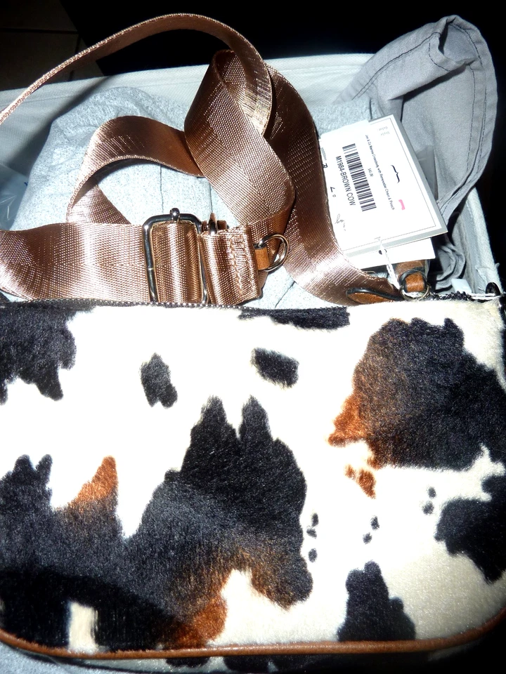 Nuevo con etiquetas Cartera Bandolera Jen & Co Marina Jennco Estampado Vaca Marrón Foto 4 de 4