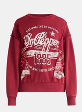 Dr. Pepper Women's Seamed Graphic Sweatshirt with Long Sleeves Size S 4-6