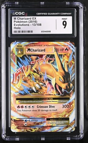 M Charizard EX 13/108 Holo Evolutions Pokemon CGC 9 Mint *008