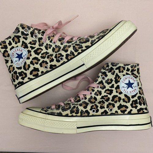 Size 9.5 Converse Chuck Taylor All Star High Top SNEAKERS Leopard Print RARE