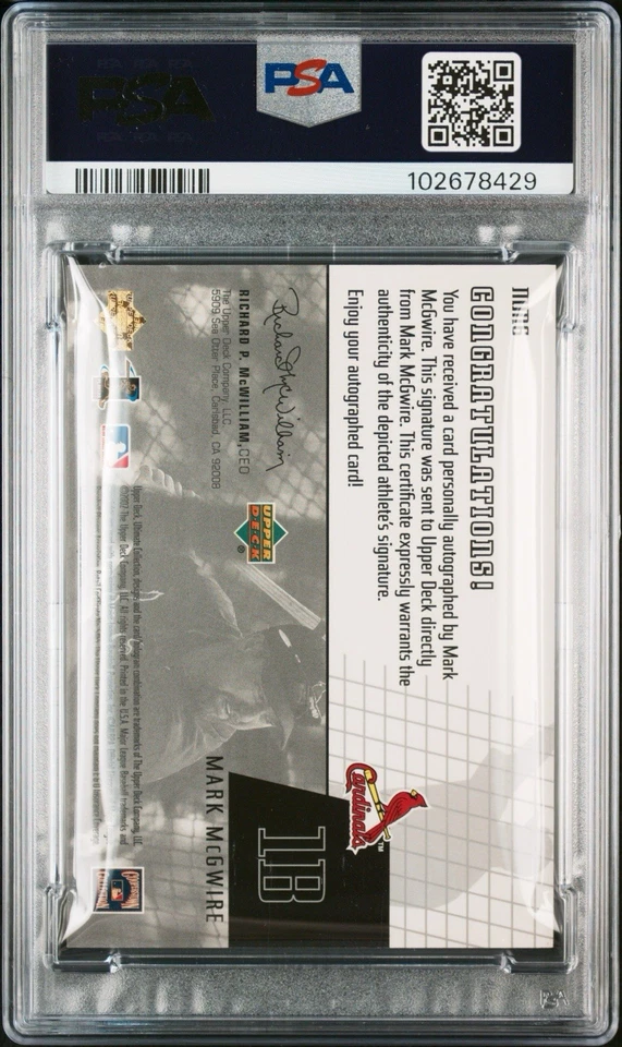 2002 Ultimate Collection Mark McGwire Signed Excellence Auto PSA 9 Cardinals - Image 2 of 2