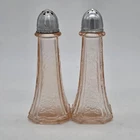 Anchor Hocking Mayfair Open Rose Pink Depression Glass Salt & Pepper Shaker Set