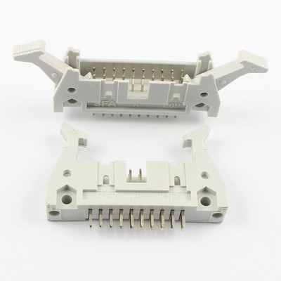 5Pcs 2.54mm Pitch 2x10 Pin 20 Pin Male Straight Ejector Header Connector Latch