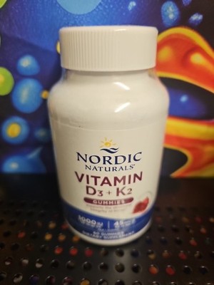 Nordic Naturals Vitamin D3+K2 Gummies -  Cholecalciferol Vitamin D3 + K2, 60 Ct