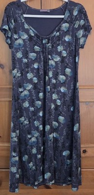Fresh Produce Womens Blue Tropic Gardens Short-sleeved Emma Dress Size M
