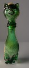 Vintage MCM Empoli Green Glass Cat Decanter Bottle 9" - Made in Italy — photo 1