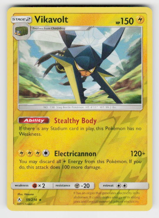 SM - Unbroken Bonds #59/214 Vikavolt Reverse Holo