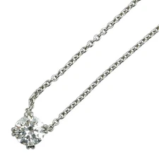 Harry Winston Round Cut Solitaire Pt950 Necklace Women Silver One Size