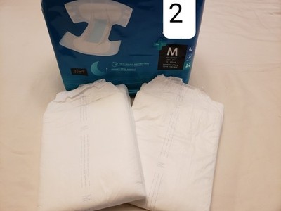 (2) Samples of Sunkiss Trust Plus Overnight Diapers Size Medium 2600ML 28''-34''