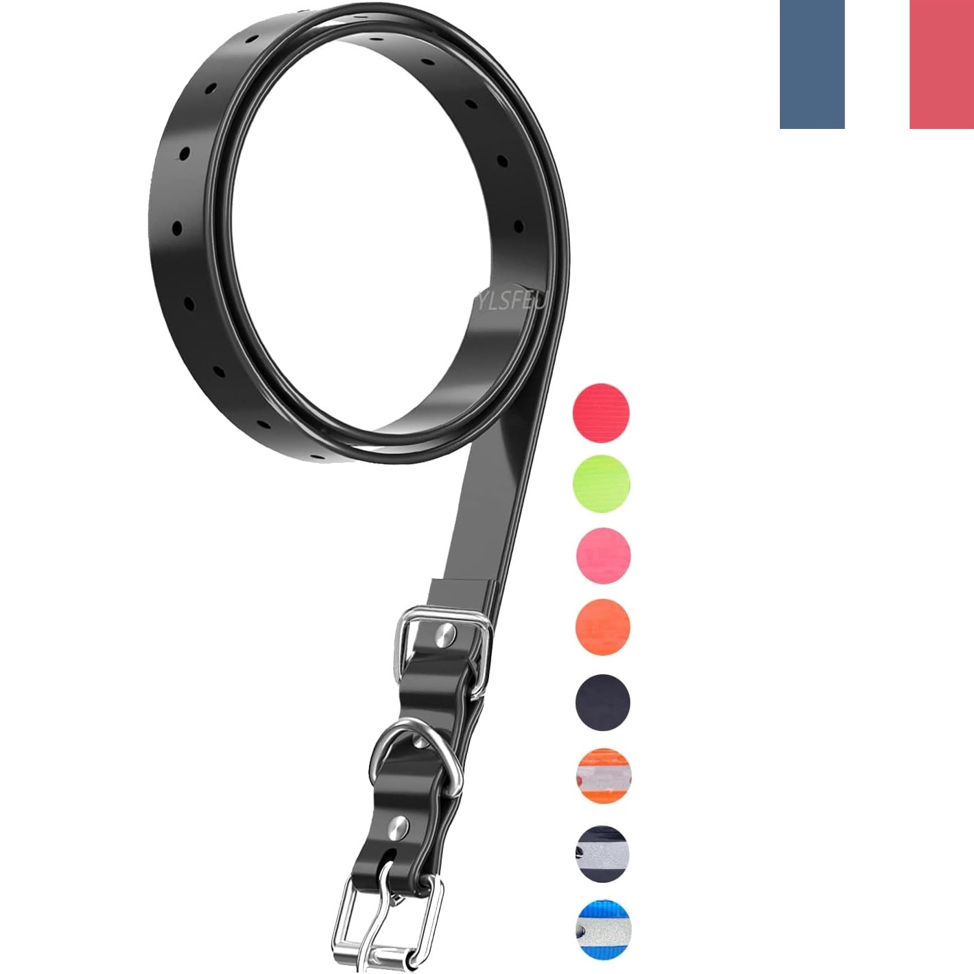 Collier de chien noir en TPU imperméable de rechange réglable