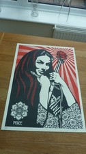 2007 SHEPARD FAIREY OBEY REVOLUTIONARY WOMEN WITH BRUSH ORIGINAL SIGNED 134/350