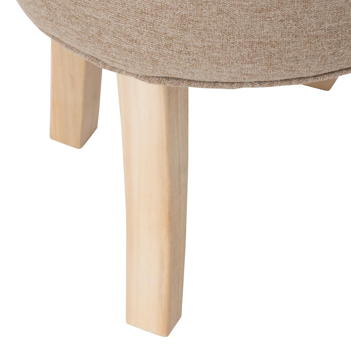 Tabouret en tissu Adriel 35cm beige idéal autour d'une table basse - 2