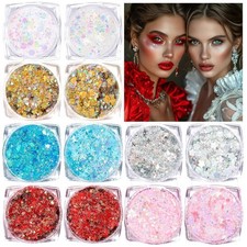 Body Glitter Sparkle Chunky Face Hair Makeup Gel for Girls Women