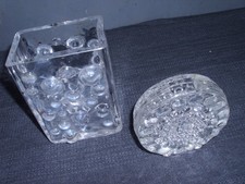 kleine BEYER Diskus Noppen Glas Vase 70er Jahre Bubbles +unbekannt groß Rechteck