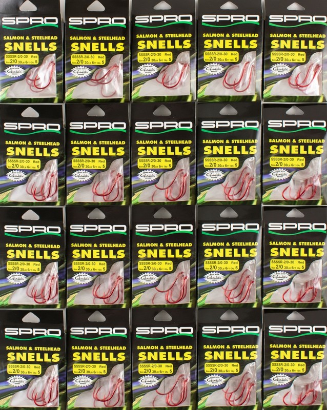 (LOT OF 20) SPRO SALMON AND STEELHEAD LEADER RED HOOK 2/0 SSSSR-2/0-30 K1102
