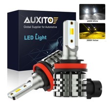 2x Auxito H8 White Amber H11 Super Switchback Bright Led Csp Light Fog Bulbs