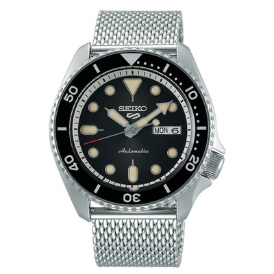 Seiko 5 Sports SRPD73K1 Automatik Schwarz 42,5mm Herren Mesh Stahl Diver
