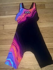 TYR Women’s Venzo Volconyx Open Back Tech Suit Aqua/Pink Size 24