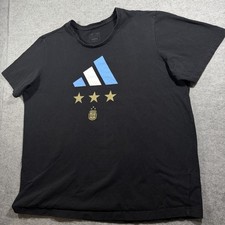 Argentina National Team T Shirt Mens 2XL Black Adidas AFA Soccer Football 2022