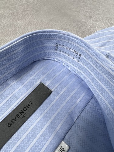 Givenchy Button Up Shirt Size 105 Blue Striped Designer Long Sleeve - Picture 5 of 9