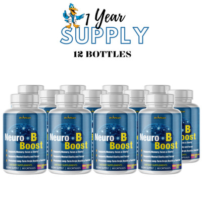 Neuro B Boost- Brain & Cognitve Support - 12 Bottles- 720 Capsules
