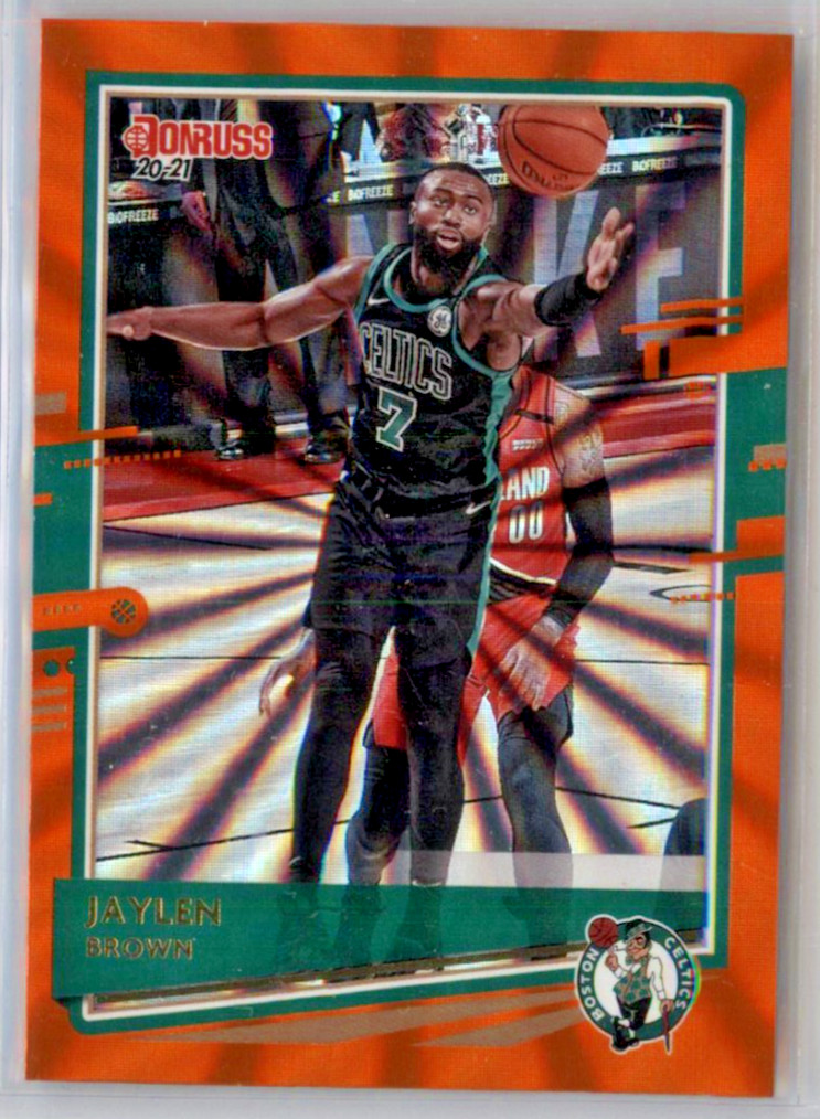 2020-21 Donruss Holo Orange Laser Jaylen Brown #161 Boston Celtics