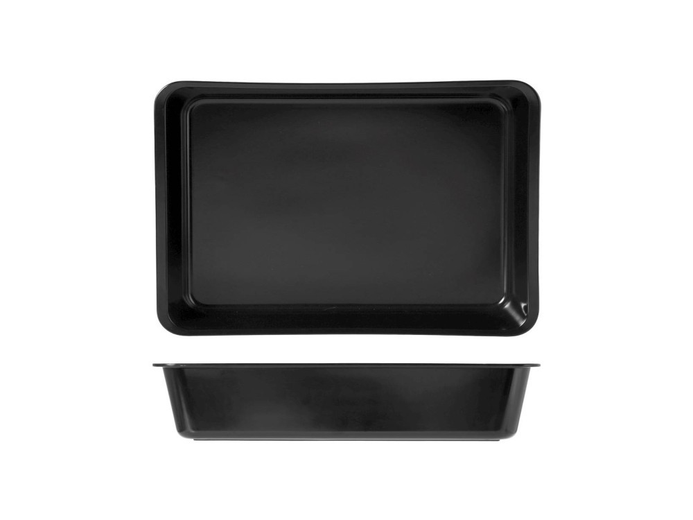H&H Melamine Container With Edge 30X20X8 Black Food Storage