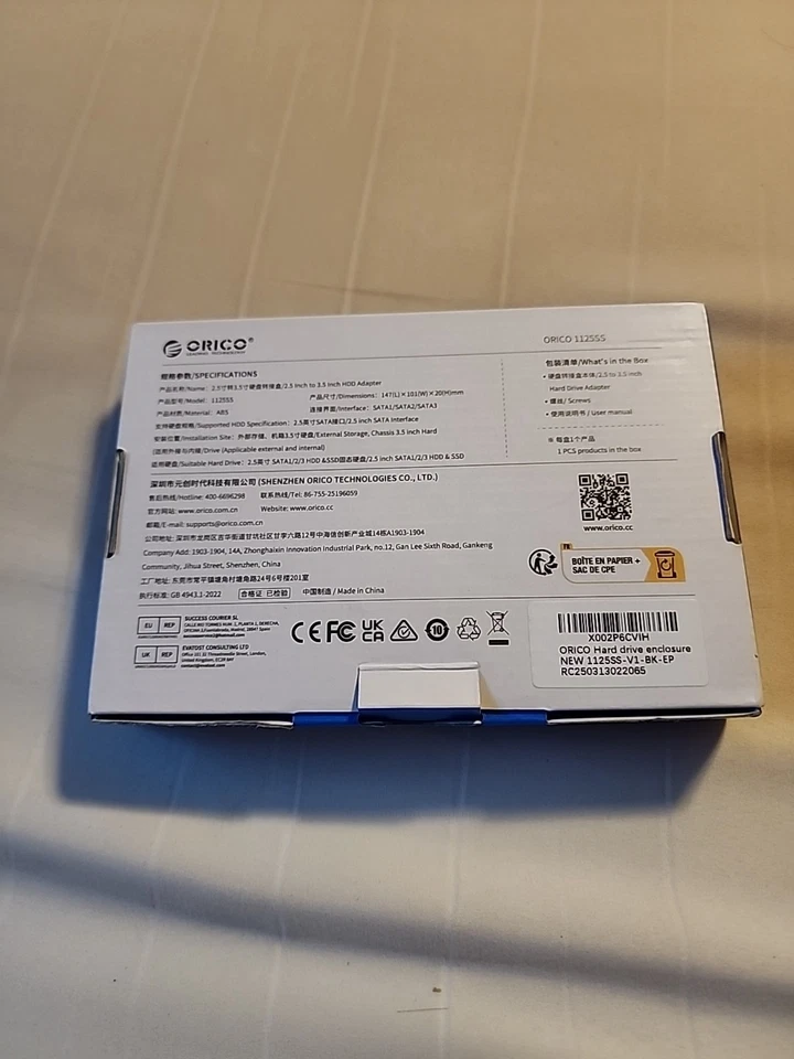 Orico 2.5" SSD to 3.5'' SATA Hard Drive Adapter 7-15mm Hard Drive (OPEN BOX) M5 - Image 2 of 3