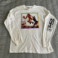 Cross Colours TLC Long Sleeve T Shirt Rap Hip Hop Vintage Look 90s White Size M