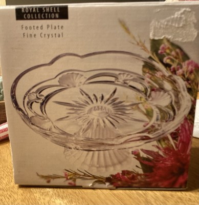 Studio Silversmiths Royal Shell Collection Fine Crystal Footed Plate