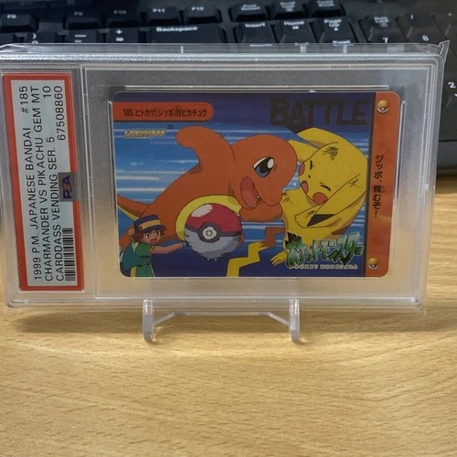 PSA 10 1999 Bandai Carddass Vending Series 5 185 Charmander VS Pikachu Pokemon