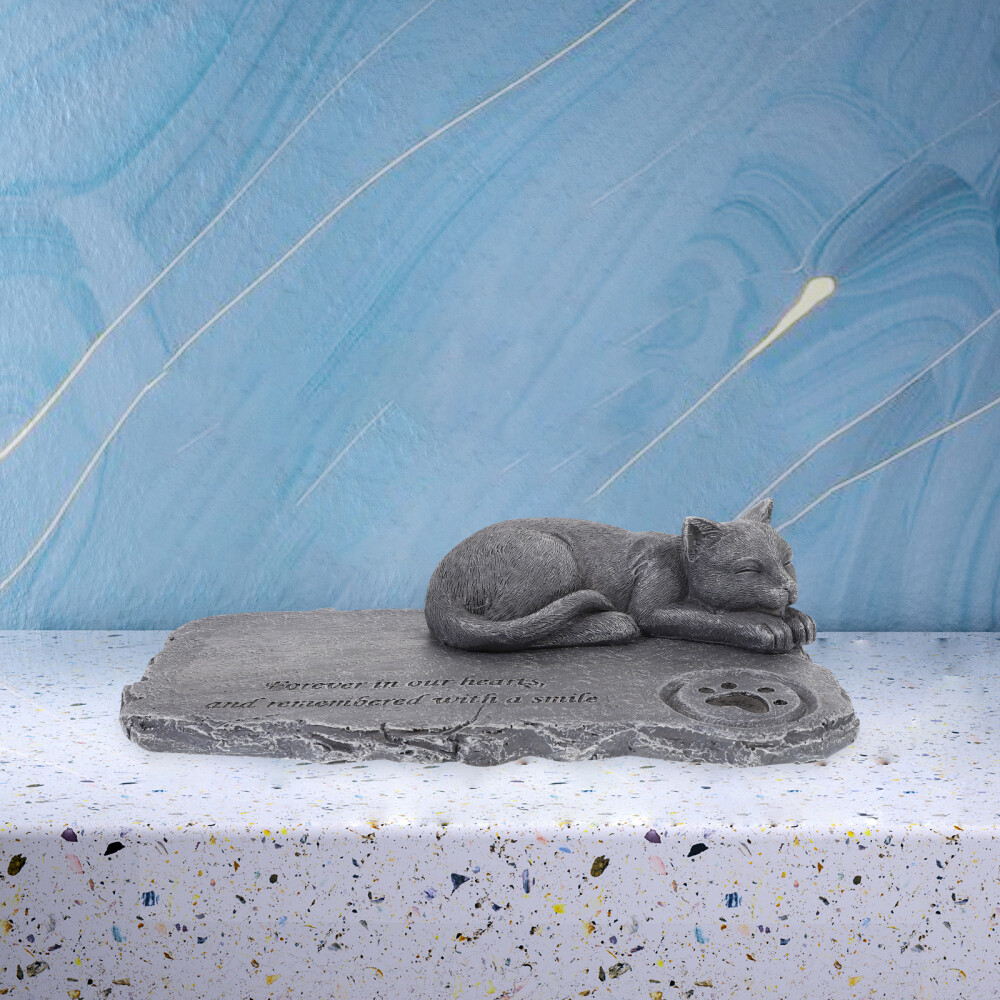 Kitten Dog Ornament Pet Remembrance Stone Tombstones for Graves