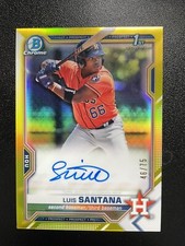 Luis Santana 2021 1st Bowman Chrome Yellow Auto /75 Houston Astros