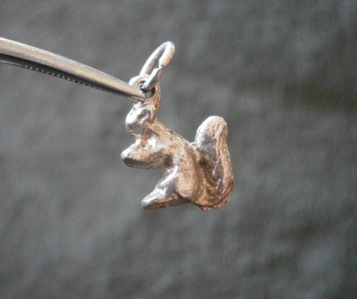 TINY Squirrel Vintage Solid Sterling Silver Brace… - image 1