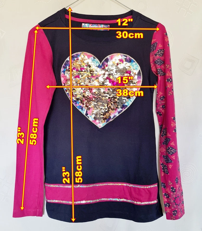 AUTHENTIC DESIGUAL POP ART LOGO BEADS BLUE PINK GIRLS TOP BLOUSE-SIZE:US12/154 - Image 2 of 4