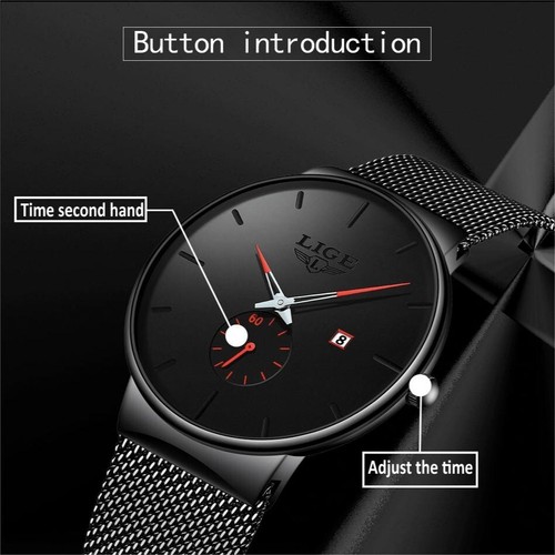 Stylish Men's Quartz Watch Analog Calendar Waterproof Simple Luxury Wristwatces - Picture 6 of 9