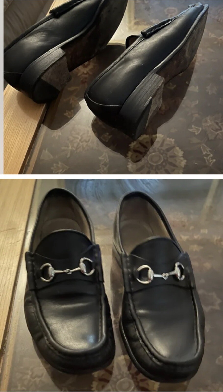 Gucci Loafers Horsebit shoes womens size 8.5 black le… Gem