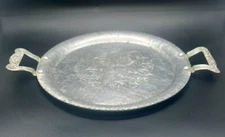 Metal Serving Tray With Scribe Work